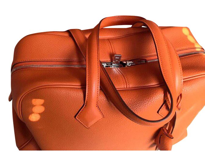 Hermès Victoria 35 Orange Leather  ref.42611