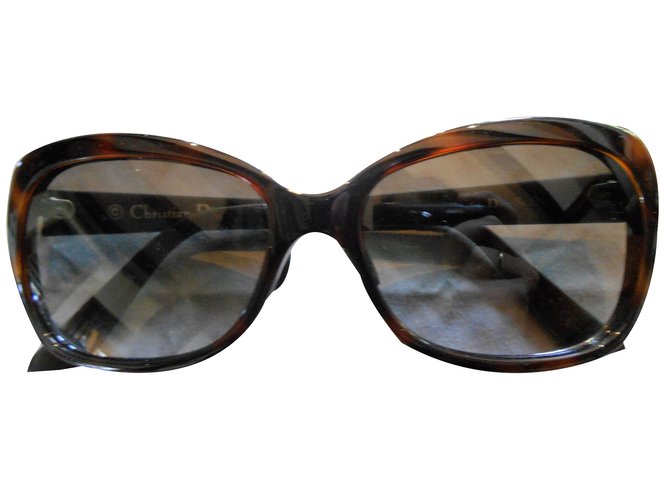 Paire de lunette Christian DIOR Plastique Marron  ref.42654