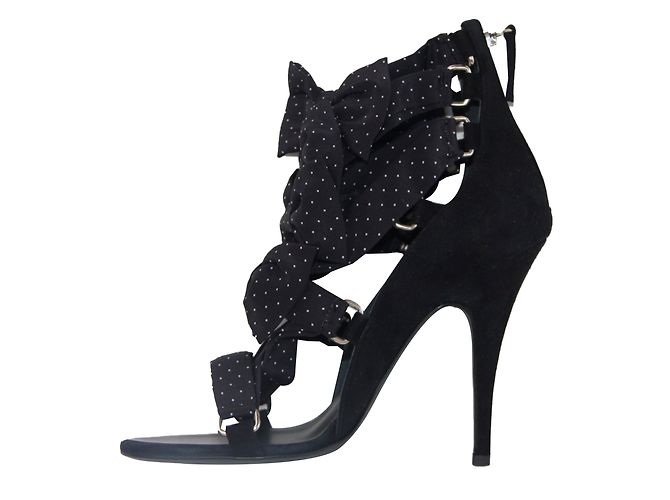 Sandali Balmain in camoscio nero