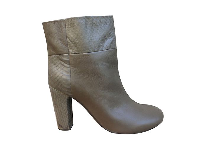 Stivaletti See by Chloé in pelle kaki Cachi