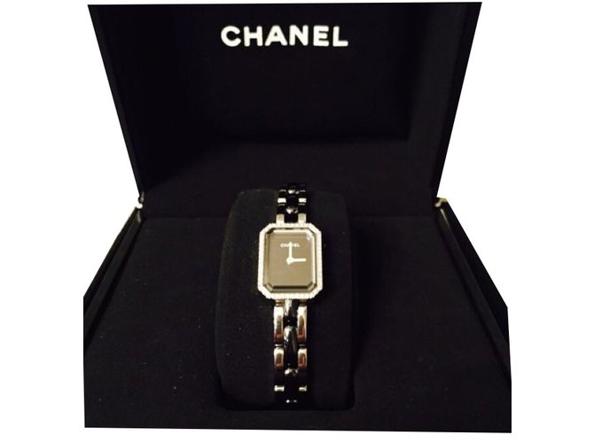 Chanel Première mini Preto Aço Cerâmico  ref.42740