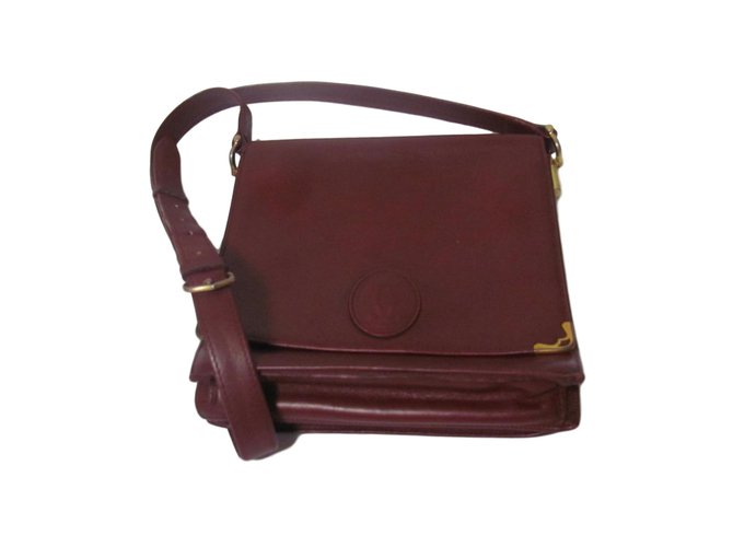 Cartier Bag Briefcase Dark red Leather  ref.42756