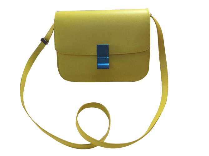 Céline classic box yellow Leather  ref.42761