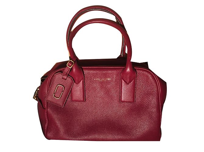 Borsa a mano Marc Jacobs in pelle di agnello rosso scuro Bordò
