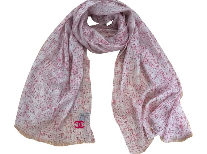 Chanel sciarpe Rosa Cachemire  ref.42851