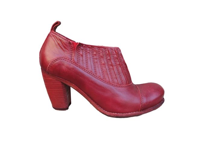 Botines de piel roja Cotélac