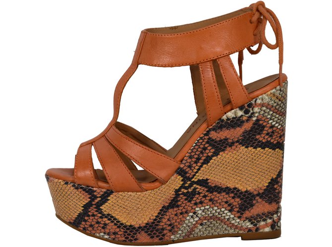 Autre Marque Sandalias San Marina Naranja Cuero ref.42857 - Joli Closet
