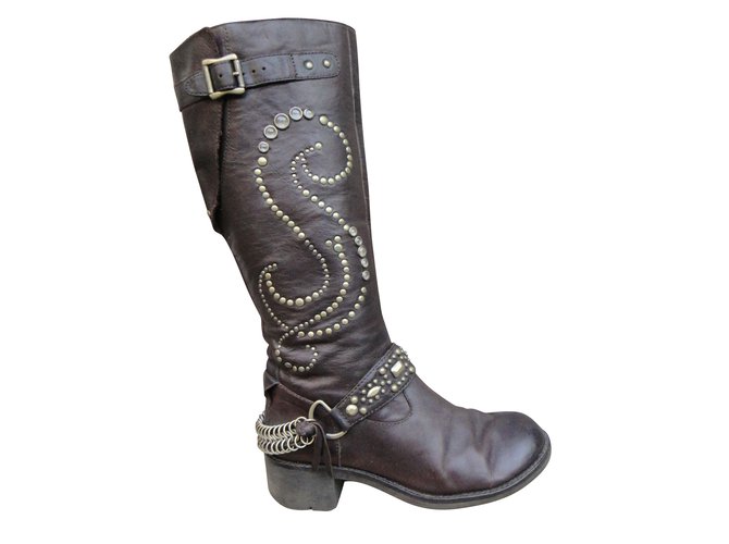 Ash Boots Brown Leather  ref.42941