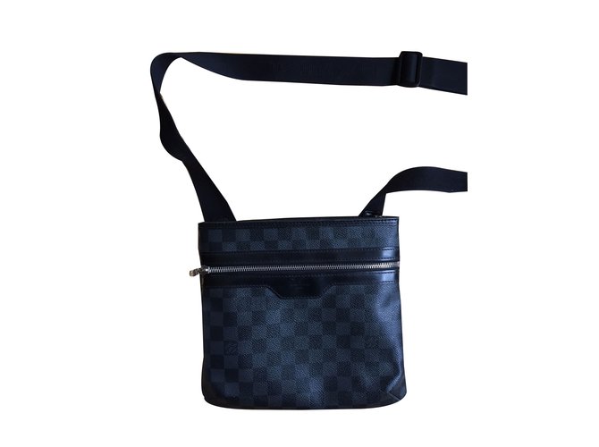 Louis Vuitton Bags Briefcases Black Leather Cloth  ref.42963