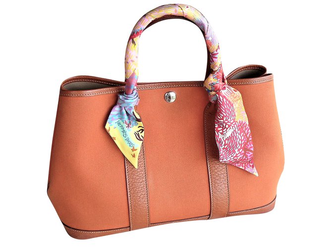 Hermès Handbags Orange Cloth  ref.42983