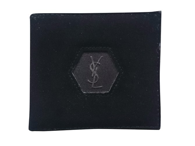 Yves Saint Laurent Wallets Small accessories Black Deerskin  ref.42989