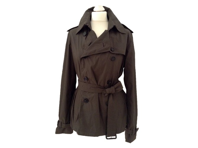 Burberry Trench coats Khaki Polyester  ref.43016