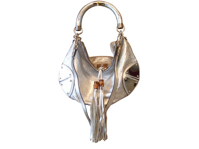 Gucci Handbags Silvery Leather  ref.43026