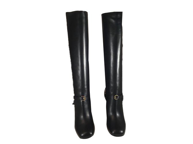 Gucci  boots  new  in leather 100% 30,5 eu Black  ref.43032