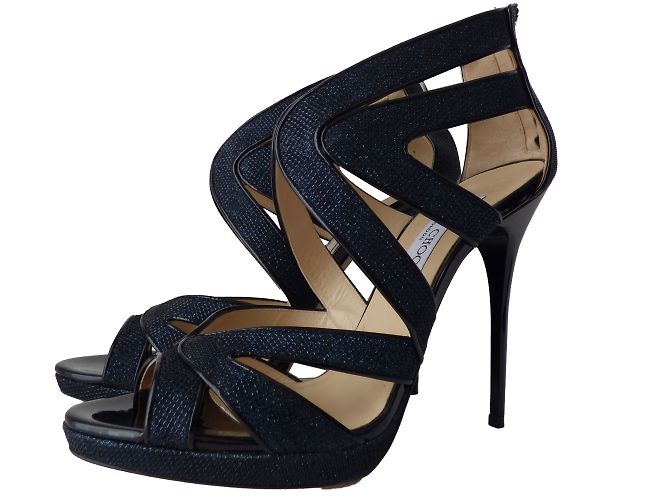 Sandali con plateau Jimmy Choo Collar Nero Blu