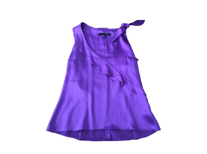 Conjunto de Top e Manto de Seda Les Copains Roxo