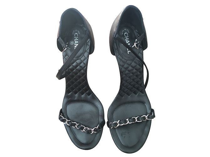Chanel sandali Nero Pelle