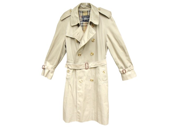 Burberry trench coat Coton Polyester Beige  ref.43150