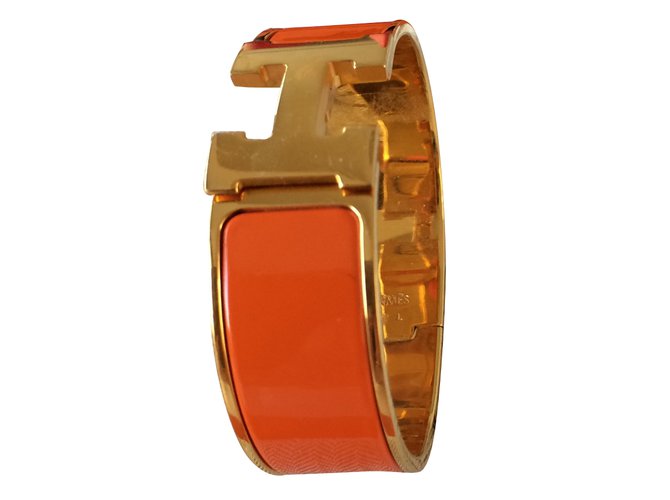 braccialetto clic-clac H Hermès Arancione  ref.43172