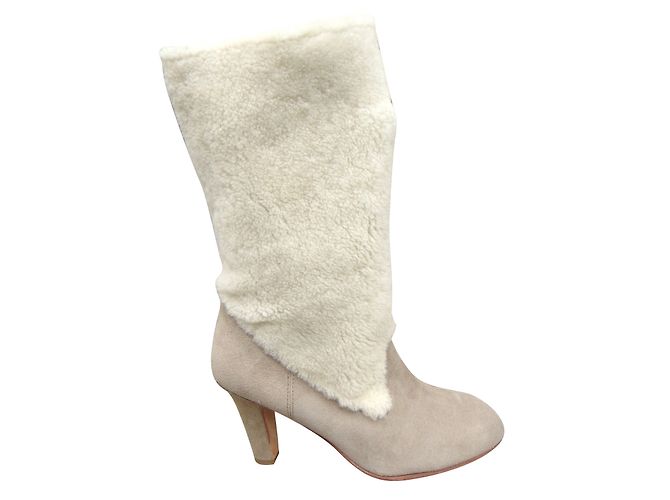 Botas See by Chloé de cuero blanco 40