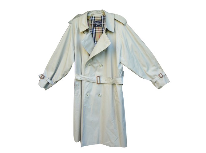 Burberry Men Coats Outerwear Beige Cotton Polyester  ref.43237
