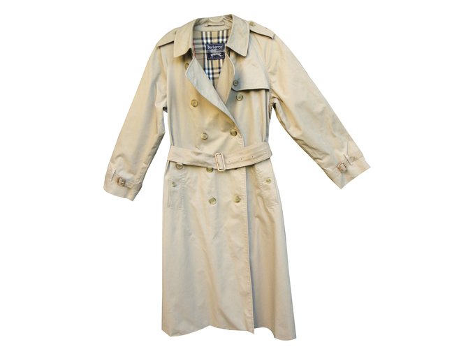 Burberry Trench coats Beige Cotton Polyester  ref.43243