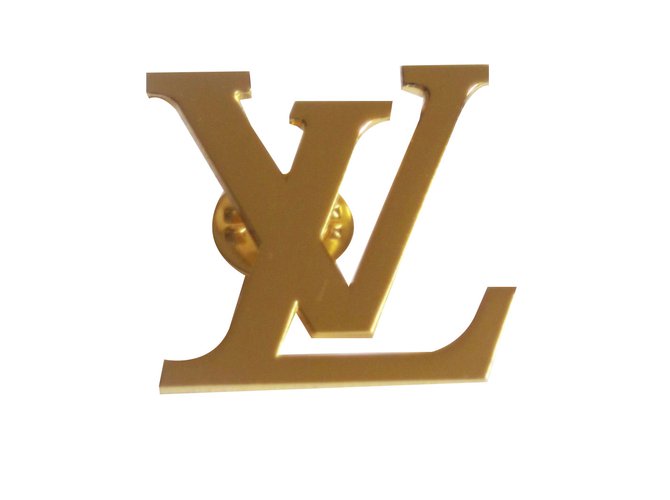 Louis Vuitton Logo LV Métal Doré  ref.43246