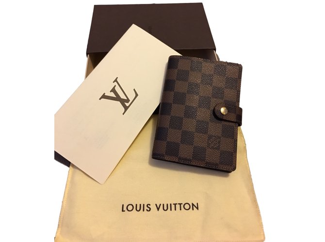 Louis Vuitton borse, portafogli, casi Ebano Pelle  ref.43280