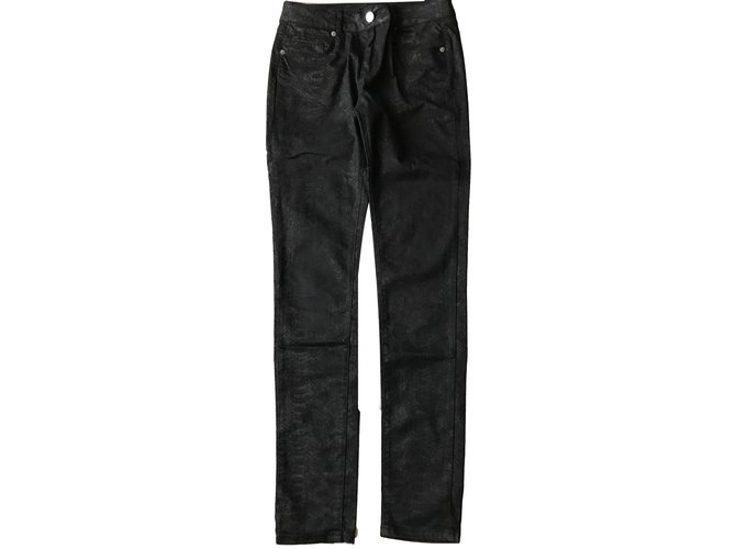Zapa Jeans Nero Cotone Poliestere Elastan  ref.43304