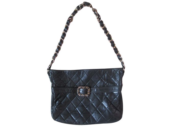 Chanel Totes Black Leather  ref.43332