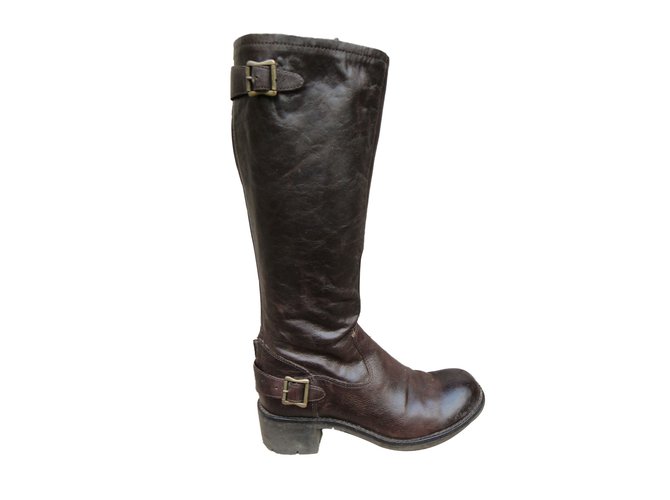 Ash Boots Dark brown Leather  ref.43333