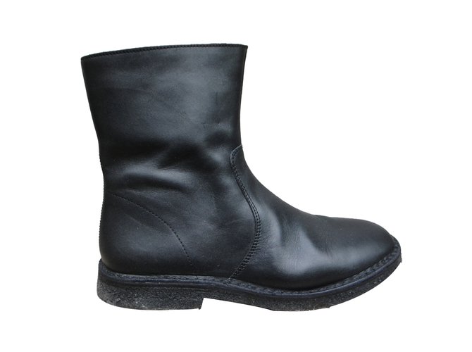 Apc Bottes, boots Cuir Noir  ref.43363
