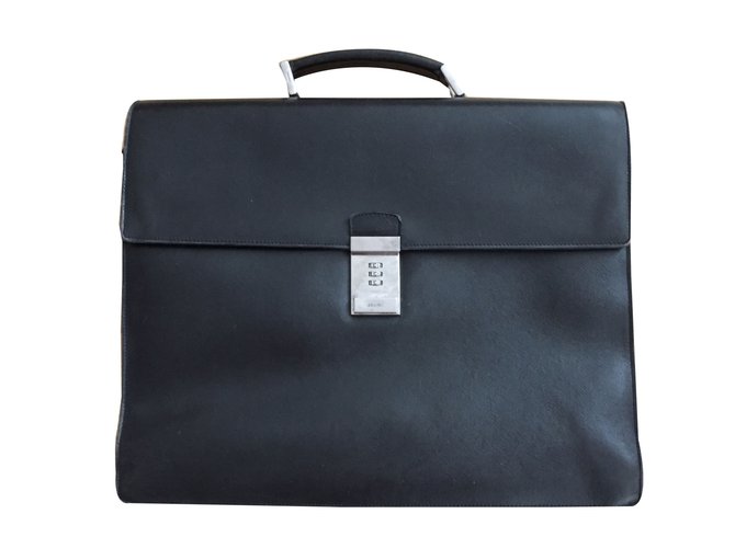 Prada Leather Briefcase Black  ref.43383