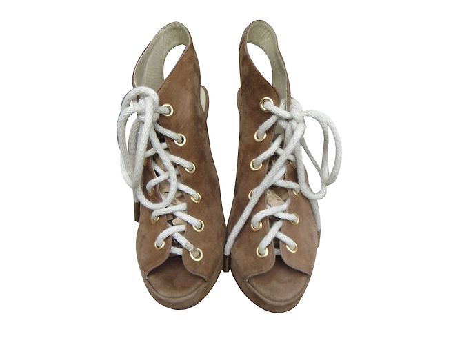 Sandali Opening Ceremony in pelle di cervo beige 40