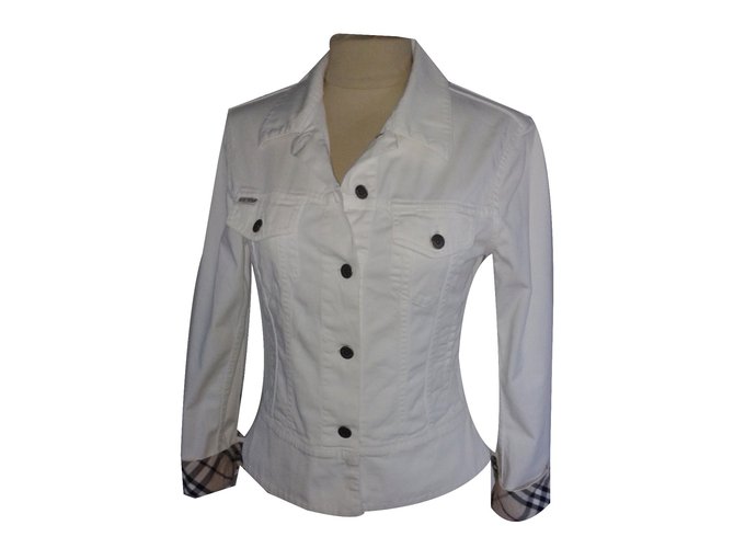 Burberry Jackets White Cotton  ref.43402