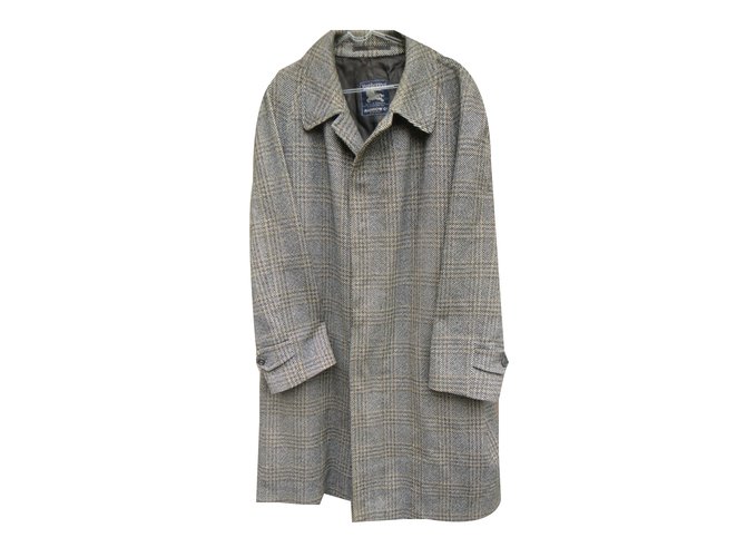 Burberry Men Coat Grey Wool Joli Closet