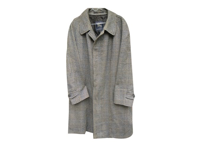 Burberry Men Coat Grey Wool  ref.43410