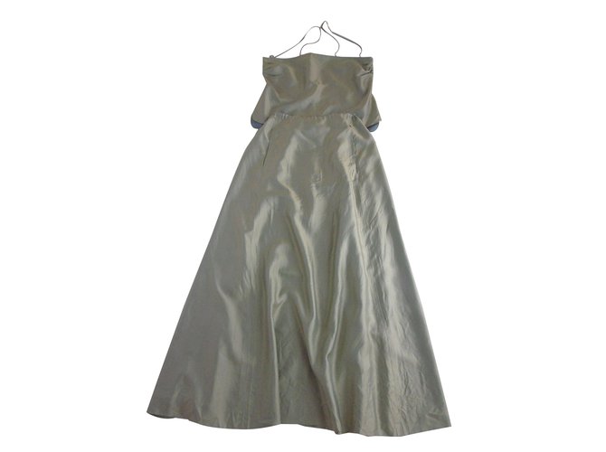 Chanel Top e Maxi Skirt Outfit Verde Seda Acetato  ref.43414
