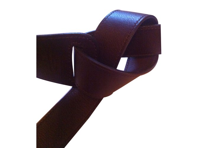 Hermès flexible belt Chocolate Leather  ref.43451