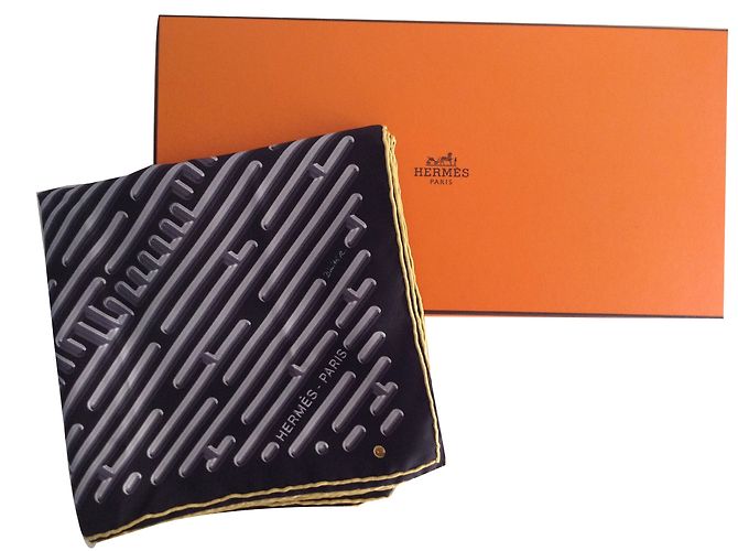Hermès H labirinto Nero Seta
