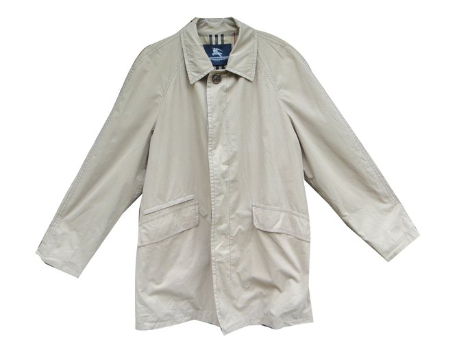 Burberry Manteau homme Coton Beige  ref.43477