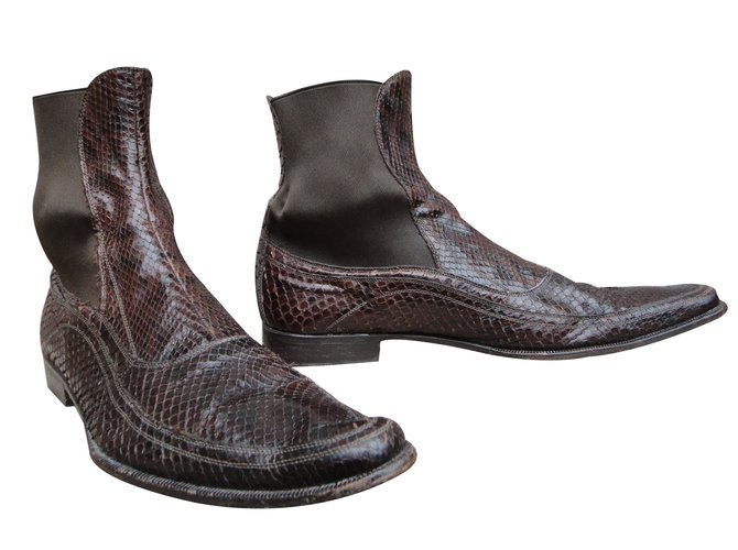 Dolce & Gabbana Python boots Brown ref.43478 - Joli Closet