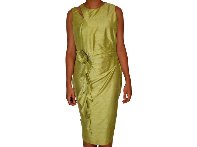 Autre Marque KINA FERNANDEZ Dresses Green Silk  ref.43530