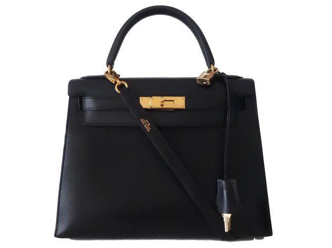 Hermès Kelly 28 Black Leather ref.43543 - Joli Closet