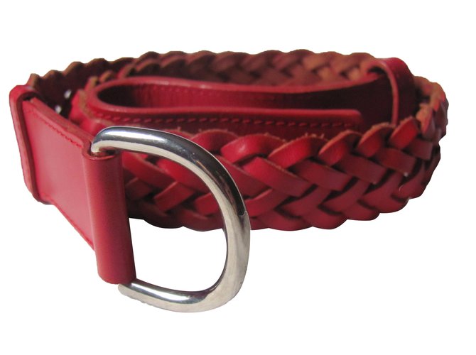 Burberry Belts Red Leather  ref.43545