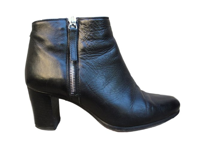 Heschung Ankle Boots Black Leather  ref.43546