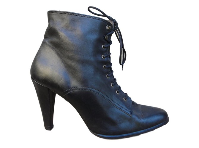 Apc Ankle Boots Black Leather  ref.43549