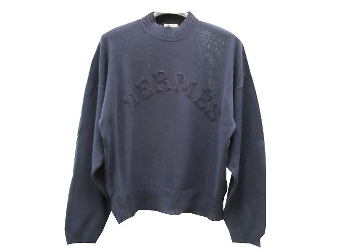 Hermès Maglieria Blu navy Cotone