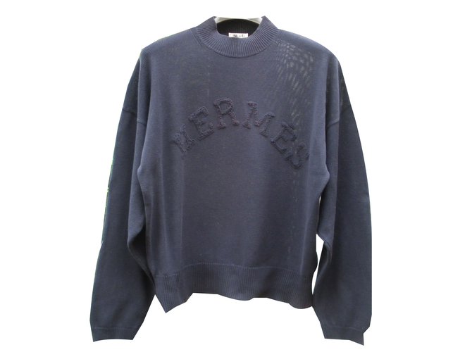 Hermès Strickwaren Marineblau Baumwolle