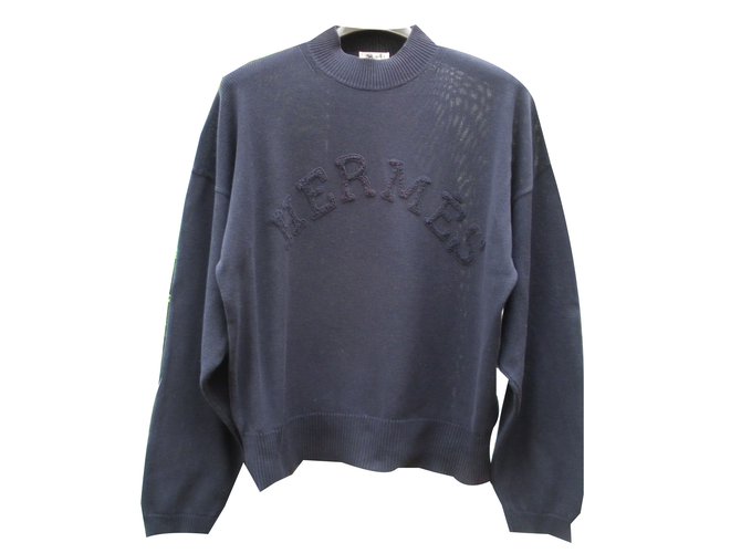 Hermès Knitwear Navy blue Cotton  ref.43554